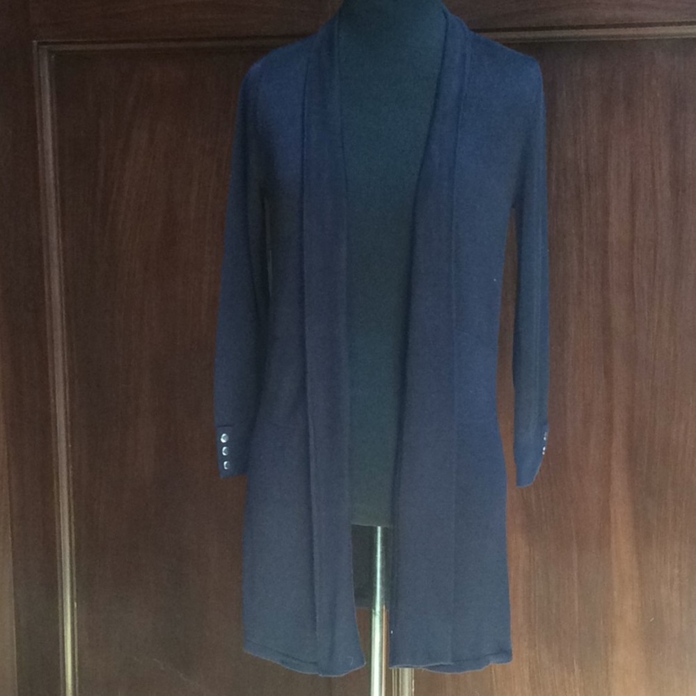 NWT Joan Vass black cardigan S